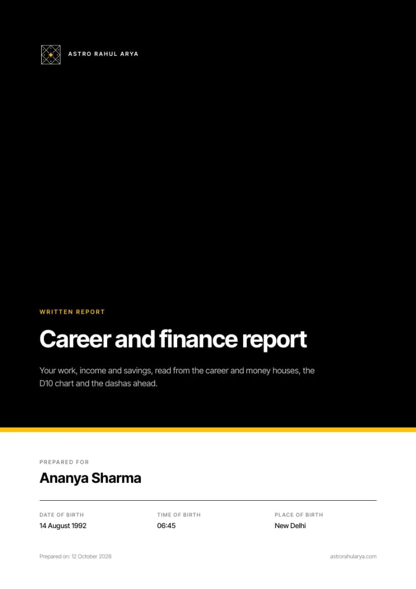 Cover of the Career and finance report PDF